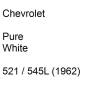 Preview: Chevrolet, Pure White, 521 / 545L (1962).